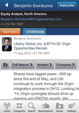 Morgan Stanley Research for iPhone - náhled