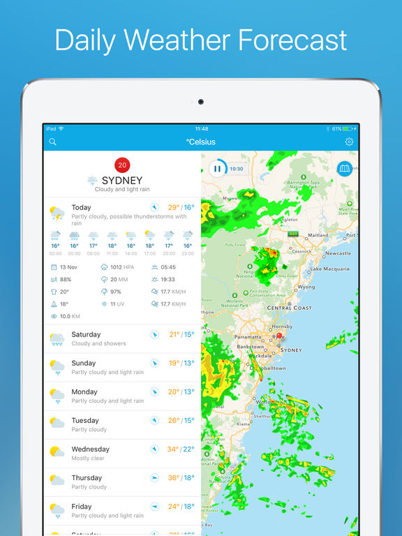 Celsius - Weather Forecast, Radar & the Temperature on your Home Screen ...