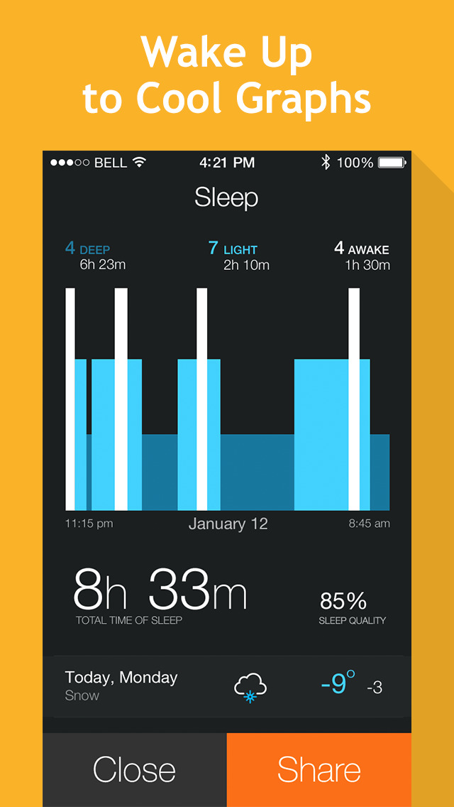 Smart Alarm Clock: sleep cycles & night sounds recording screenshot 2