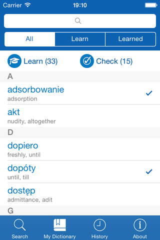 Polish <> English Dictionary + Vocabulary trainer - náhled