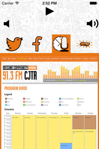 91.3 FM CJTR Regina Community Radio App - náhled
