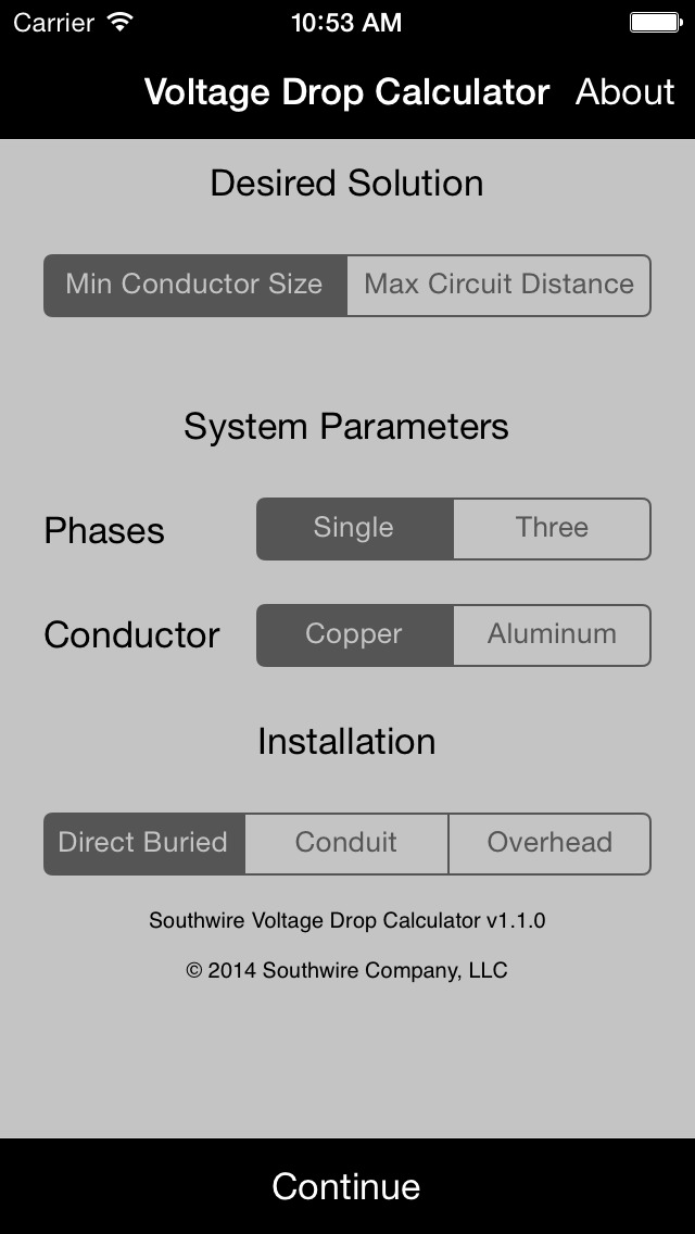 Southwire® Voltage Drop Calculator (ios)