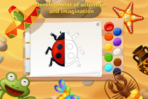 Tim the Fox - Paint - free preschool coloring game - náhled