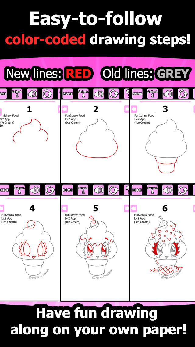 How to Draw + Color Cute Food - Fun2draw Lv. 2: Yu, Mei