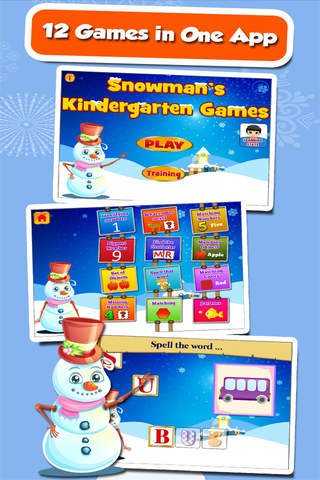 Fun Snowman Adventure Kindergarten Games - náhled
