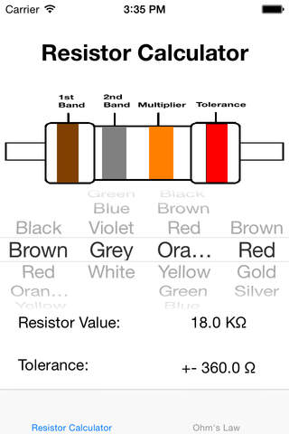 Resistor Color Calculator - náhled