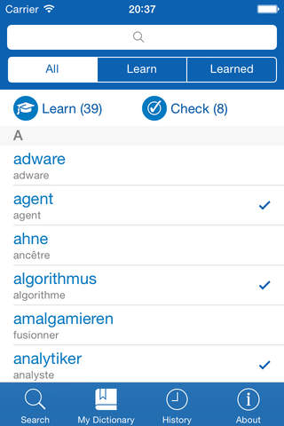 German <> French Dictionary + Vocabulary trainer - náhled