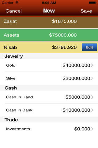 Zakaat Calculator - náhled