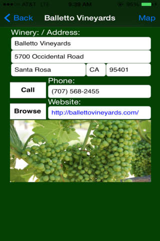 Sonoma County Winery Finder - náhled
