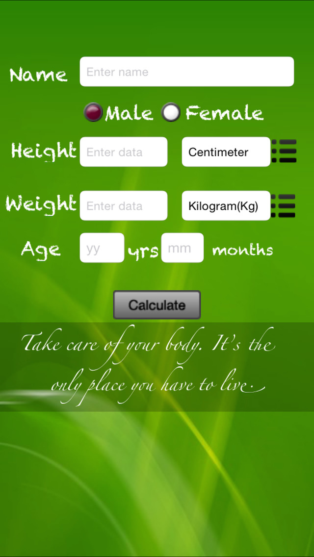 BMI,Fat Calculator screenshot 2