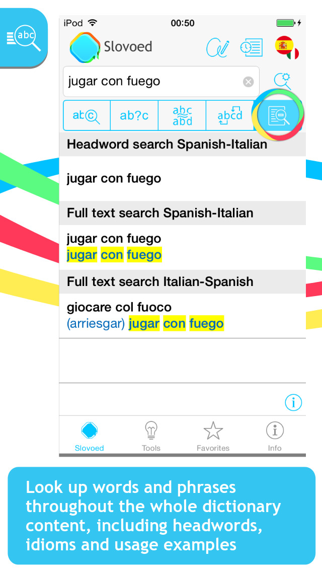 Italian <-> Spanish Slovoed Classic talking dictionary screenshot 2
