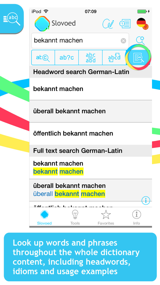 German <-> Latin Slovoed Compact talking dictionary screenshot 2