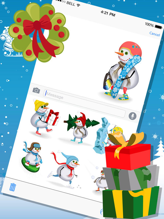 Christmas Snowman Stickers Pro screenshot 4